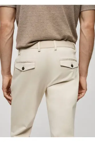 Tapered Kesim Pamuklu Cropped Pantolon-Açık/Pastel Gri - 8