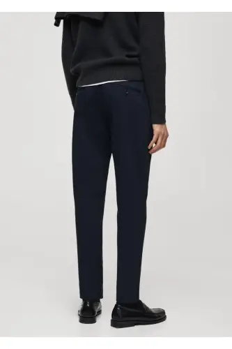 Tapered kesimli paxtali cropped shim - To'q ko'k - 4