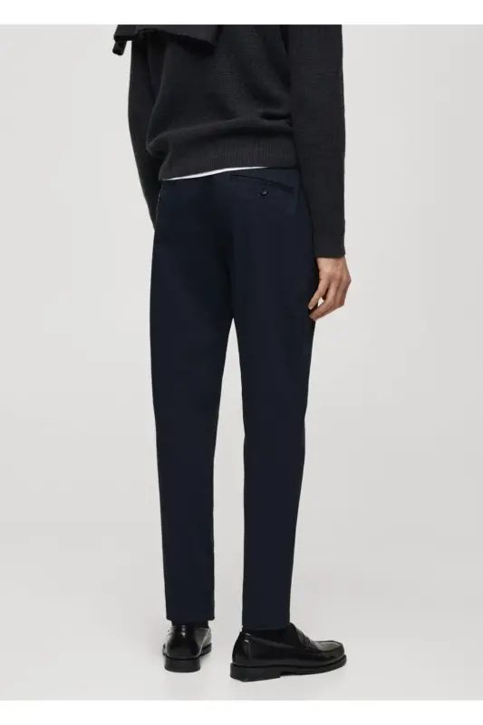 Tapered kesimli paxtali cropped shim - To'q ko'k - 4