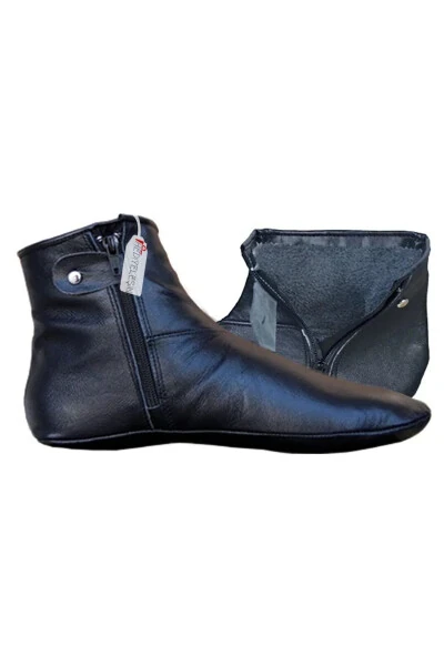 Тапочки, Натуральная Кожа Козы, На Молнии, Без Подкладки - HEDIYELEŞIN