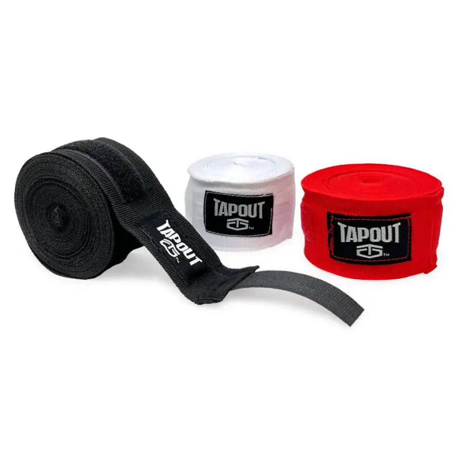 Tapout Multicolor Handwraps 6-Pack: (2) Black, (2) White, (2) Red - 2
