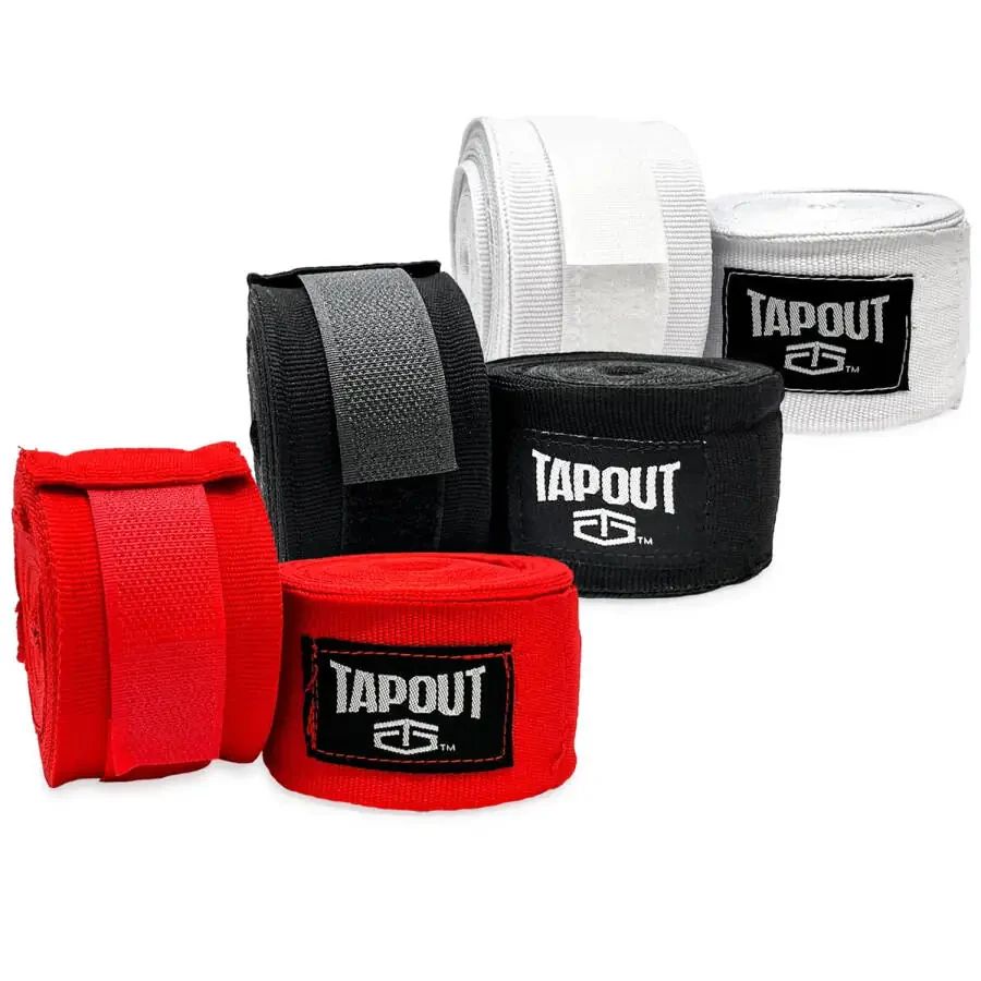 Tapout Multicolor Handwraps 6-Pack: (2) Black, (2) White, (2) Red - 5