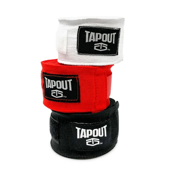 Tapout Multicolor Handwraps 6-Pack: (2) Black, (2) White, (2) Red - 3