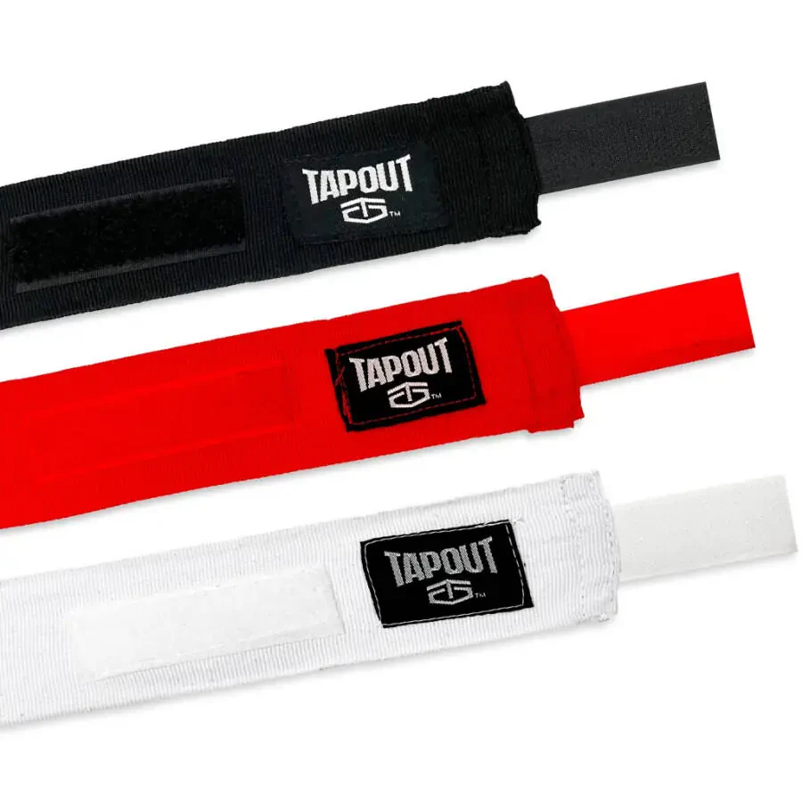 Tapout Multicolor Handwraps 6-Pack: (2) Black, (2) White, (2) Red - 4