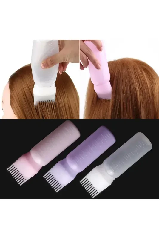 Taraklı Saç Boyama Şişesi-BeyazComb Hair Dye Bottle-White - 1