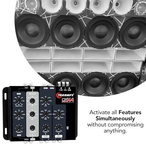 Taramps Crx4 Electronic 4 Way Crossover Rca Channels 8 Volts Rms Car Audio Processor Stereo Equalizer Great for Low/High with Bass Boost, Compact Size - 7