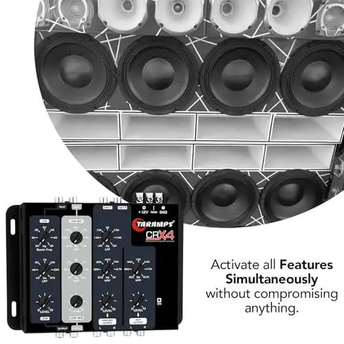 Taramps Crx4 Electronic 4 Way Crossover Rca Channels 8 Volts Rms Car Audio Processor Stereo Equalizer Great for Low/High with Bass Boost, Compact Size - 7