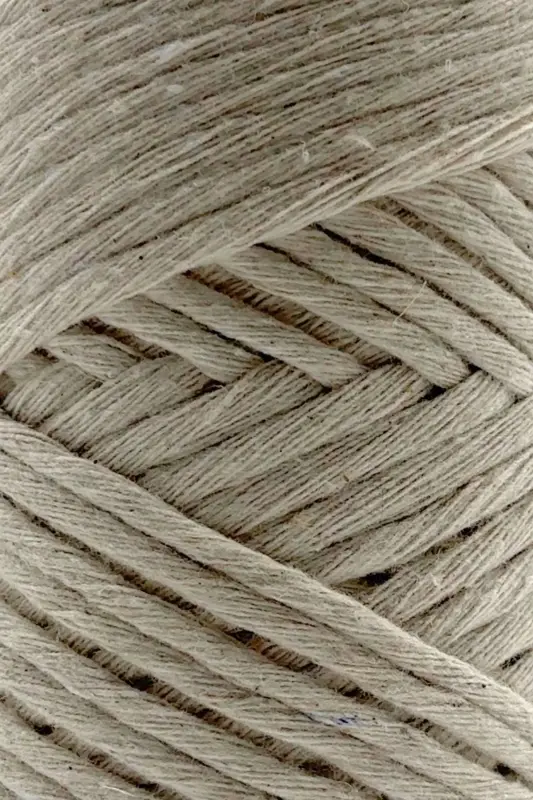 Taranan Makrome İpi 3mm Taranabilir Pamuk Makrome İpi Makrame İpi Doğal Beyaz-Doğal Beyaz - 2