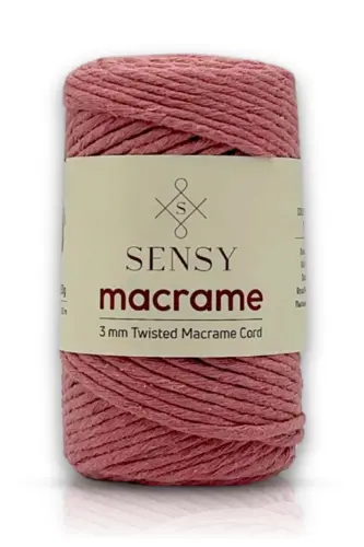 Taranan Makrome İpi 3mm Taranabilir Pamuk Makrome İpi Makrame İpi Gül Kurusu-Gül Kurusu - 1