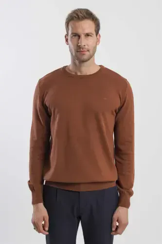 Tarçın Slim Fit Bisiklet Yaka Triko Kazak - 3