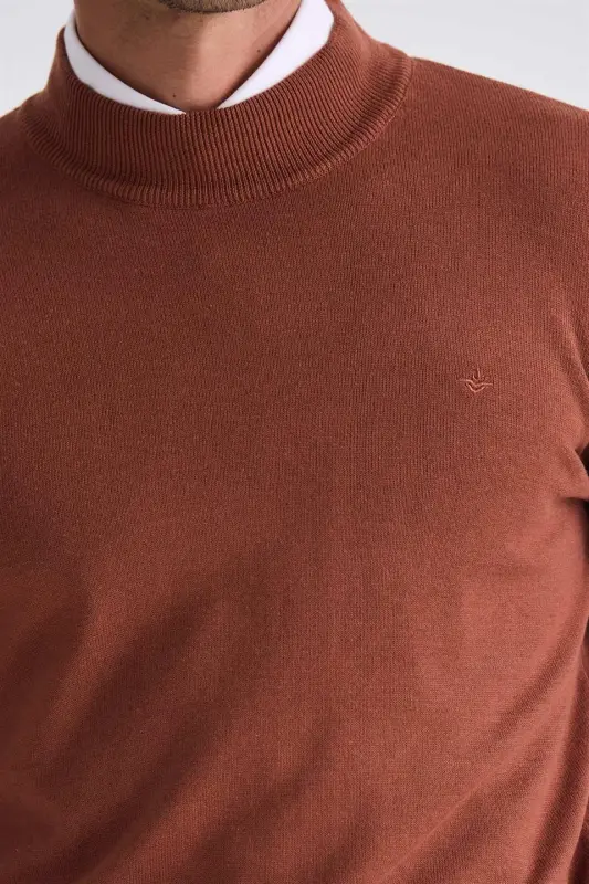 Tarçın Slim Fit Yarım Balıkçı Triko Kazak - 3