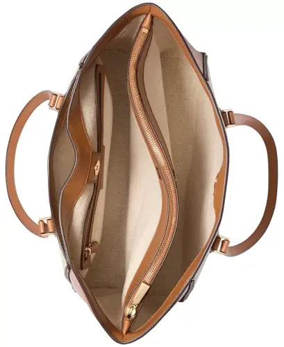 Taryn Logo Large Top Zip Tote-Brn/acorn - 3