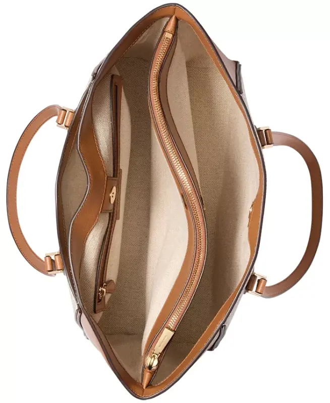 Taryn Logo Large Top Zip Tote-Brn/acorn - 3