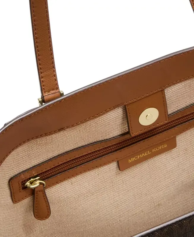 Taryn Logo Large Top Zip Tote-Brn/acorn - 4