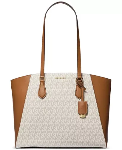 Taryn Logo Large Top Zip Tote-Vanilla/ac - 1