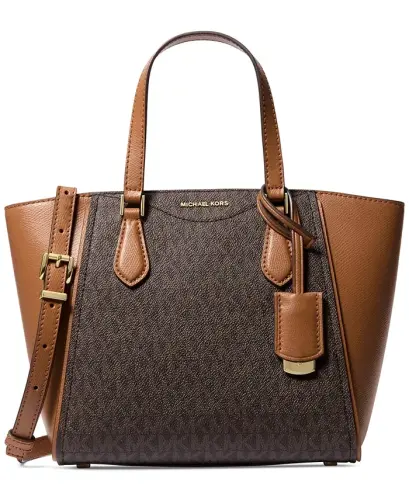 Taryn Logo Small Convertible Top Zip Crossbody-Brn/acorn - 1