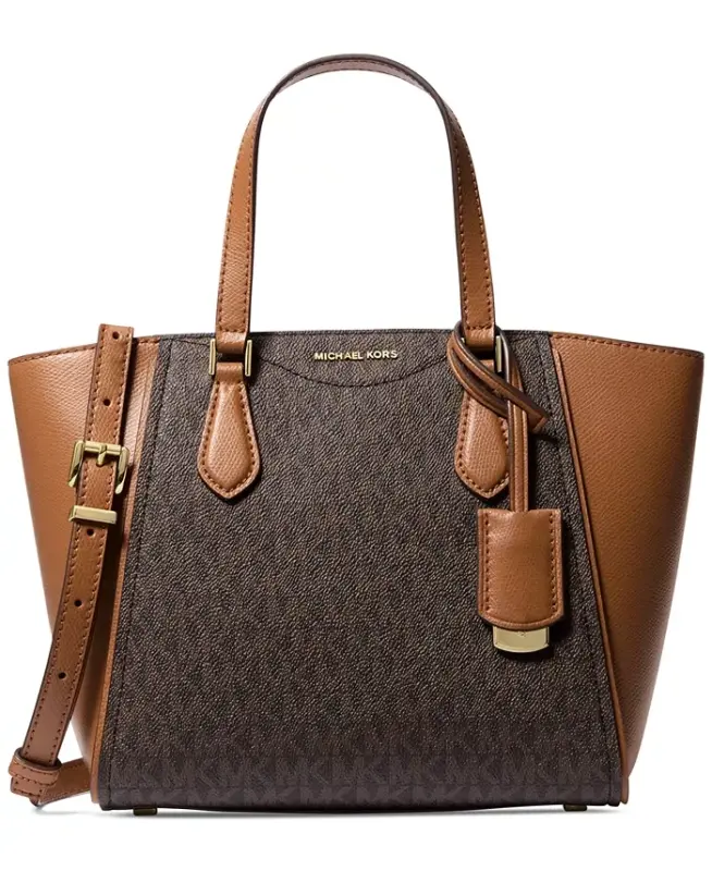 Taryn Logo Small Convertible Top Zip Crossbody-Brn/acorn - 1