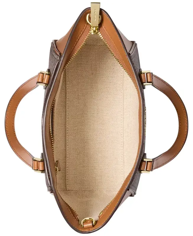 Taryn Logo Small Convertible Top Zip Crossbody-Brn/acorn - 2