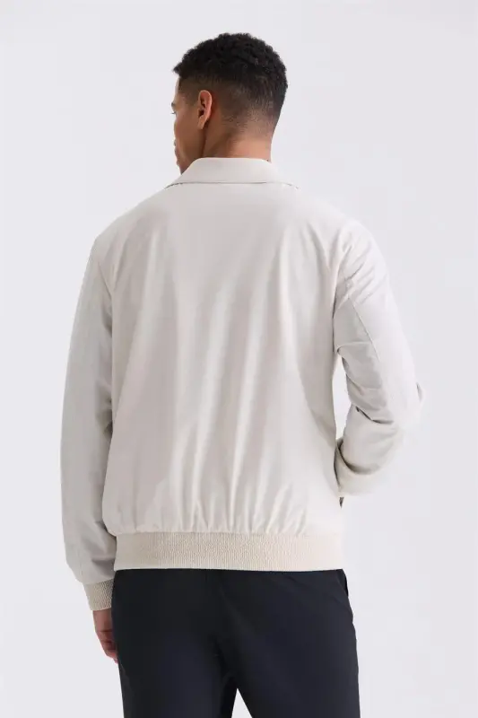 Taş Comfort Fit Berberi Yaka Mevsimlik Mont - JAKAMEN