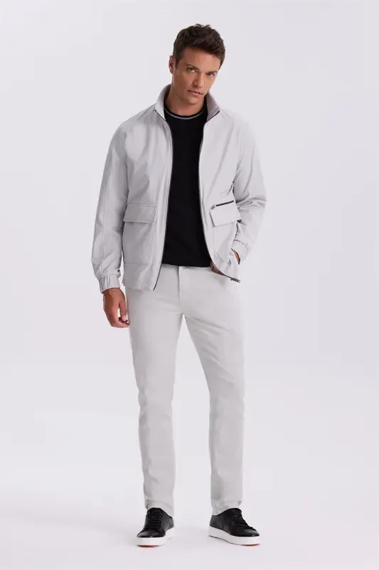 Taş Comfort Fit Dik Yaka Mevsimlik Mont - JAKAMEN