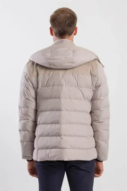 Taş Comfort Fit Kapüşonlu Şişme Mont - 4