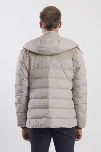 Taş Comfort Fit Kapüşonlu Şişme Mont - 4