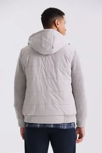 Taş Comfort Fit Kaputli Triko yenli qishlik kurtka - 3