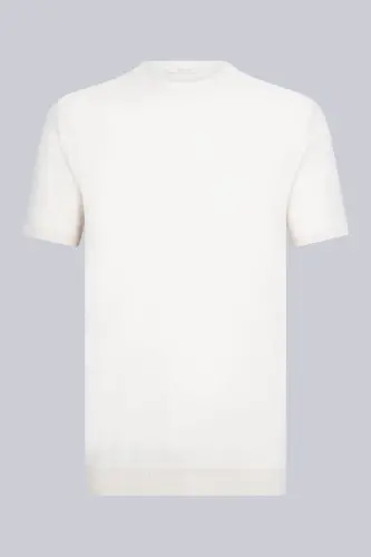 Taş Regular Fit Bisiklet Yaka Rayon Tişört - Taş 