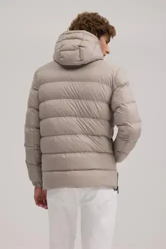 Taş Regular Fit Kapüşonlu Şişme Kışlık Mont - 4