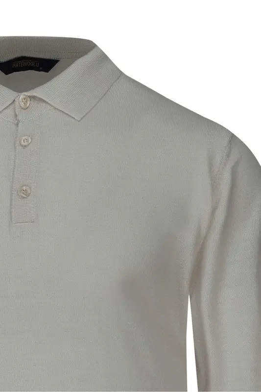 Taş Regular Fit Polo Yaka Yünlü Kazak-Taş - 2