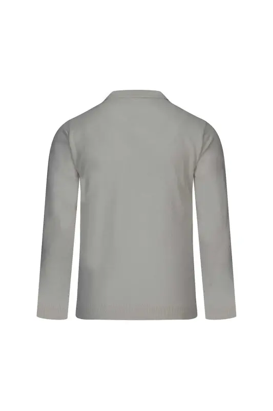 Taş Regular Fit Polo Yaka Yünlü Kazak-Taş - 3