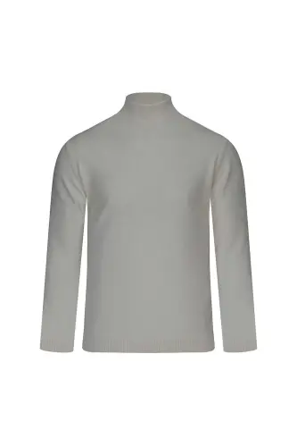 Taş Regular Fit Yarım Balıkçı Yaka Yünlü Kazak-Taş - 1