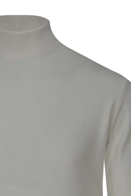 Taş Regular Fit Yarım Balıkçı Yaka Yünlü Kazak-Taş - 2