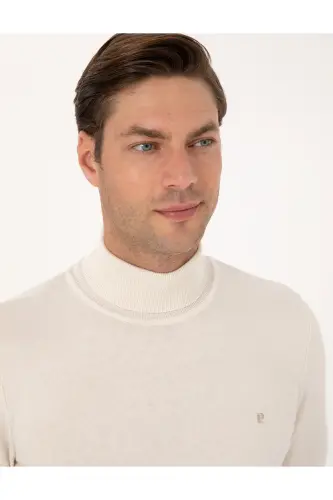 Taş Slim Fit Balıkçı Yaka Basic Triko Kazak 50314202-VR049 - Taş - Pierre Cardin (1)