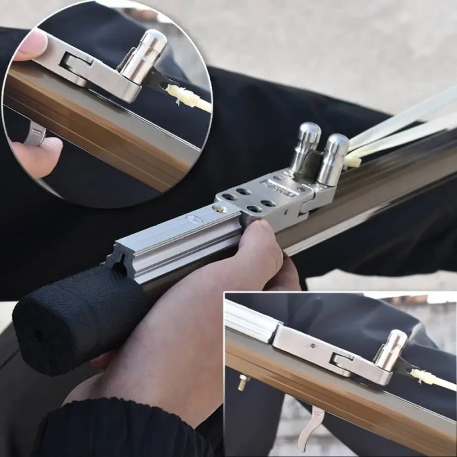 Tashqi ovchilik otish baliq otash catapulta to'plami Uch qismli teleskopik uzun tayoq otish slyotshota - 14