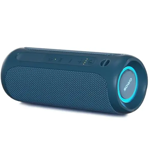 Taşınabilir Bluetooth Hoparlör, IPX7 Su Geçirmez Kablosuz Bluetooth Hoparlör, Bassboom Teknolojisi, 25W Yüksek Sesli Stereo Ses, TWS Eşleştirmeli LED Işık, Ev ve Açık Alanlar İçin 16 Saat Çalma Süresi - Mavi 