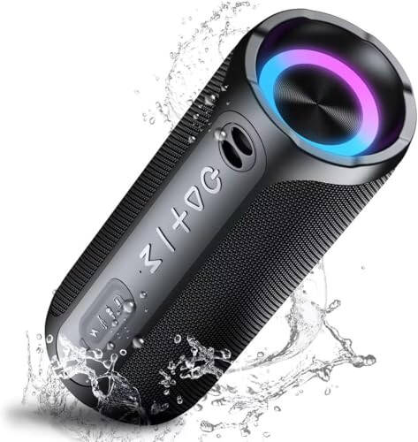 Taşınabilir Bluetooth Hoparlörler, IPX7 Su Geçirmez Bluetooth Kablosuz Hoparlör, 20W Yüksek Sesli Stereo Ses, 24 Saat Çalma Süresi, RGB Işıklar, Çift Eşleştirme, Seyahat Açık Hava Ev Partisi İçin Bluetooth 5.3 Kablosuz Hoparlör - 1