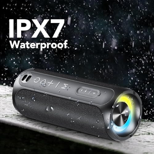 Taşınabilir Bluetooth Hoparlörler, IPX7 Su Geçirmez Bluetooth Kablosuz Hoparlör, 20W Yüksek Sesli Stereo Ses, 24 Saat Çalma Süresi, RGB Işıklar, Çift Eşleştirme, Seyahat Açık Hava Ev Partisi İçin Bluetooth 5.3 Kablosuz Hoparlör - 3