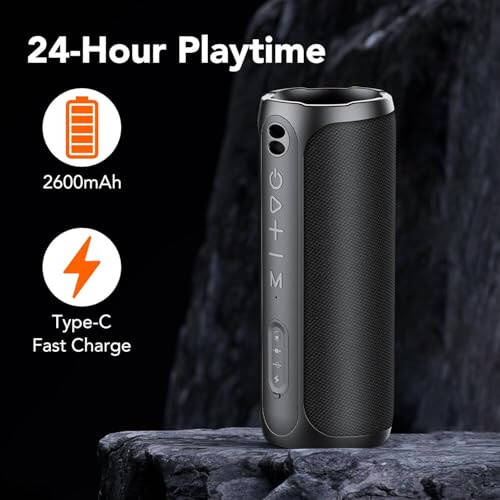 Taşınabilir Bluetooth Hoparlörler, IPX7 Su Geçirmez Bluetooth Kablosuz Hoparlör, 20W Yüksek Sesli Stereo Ses, 24 Saat Çalma Süresi, RGB Işıklar, Çift Eşleştirme, Seyahat Açık Hava Ev Partisi İçin Bluetooth 5.3 Kablosuz Hoparlör - 4