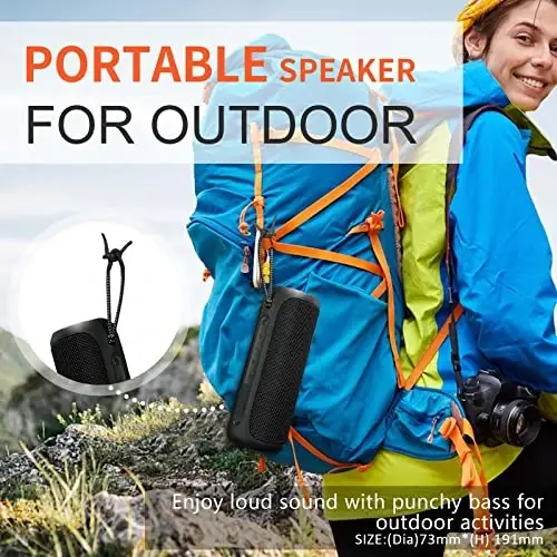 Wireless Portable Speaker,IPX7 Waterproof Bluetooth Speaker, 25W Loud Stereo Sound, Bassboom Technology, TWS Pairing, Built-in Mic, 16H Playtime with Lights for Home Outdoor - Black | 25W Stereo Sound, Bassboom Technology, TWS Pairing, Built-in Mic, - SOWO (1)