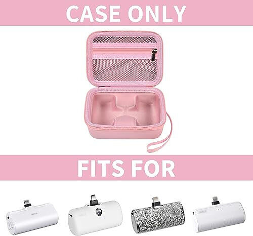 casmilee Portable Charger Power Bank Case for 2PCS Swyop/for Feob/for Charmast/for JEJILL/for LanLuk/for VEGER/for iWALK/for Taegila/for Kuulaa and More Small Charging Battery Pack - Bag Only (Pink) - CASMILEE (1)