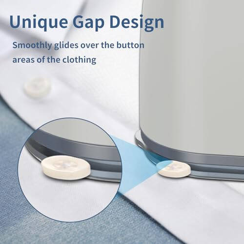 Portable Travel Steamer Iron for Clothes: Mini Handheld Garment Steam Ironing Machine for Clothing - Professional Small Size Hand Held Traveling Fabric Steamers for Wrinkle on Dress Shirt (Gray) - 3