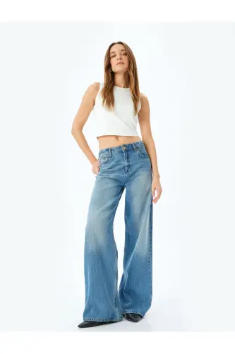 Taşlı Halter Yaka Kolsuz Scuba Crop Bluz - Beyaz - 2