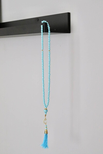 Tasseled Beaded Tasbih Turquoise With Tassels 20 pcs T301 - 3