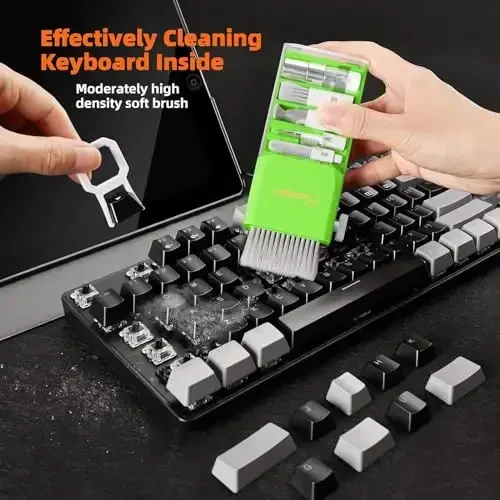 Tassmpitor Laptop Screen Keyboard Cleaner Kit, All in 1 Electronics Cleaning Tool for MacBook iPad iPhone Pro Cell Phone, Brush Tool for Tablet, Computer, PC Monitor,TV Camera Lens with Patent, Green 