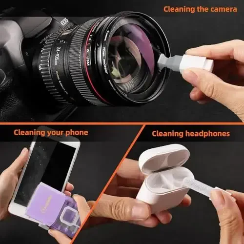 Tassmpitor Laptop Ekran Klaviatura Tozalash Komplekti, MacBook iPad iPhone Pro Uyali Telefon uchun 1 da 1 Elektron Tozalash Vositasi, Planshet, Kompyuter, PC Monitor, TV Kamera Lenza uchun Patentli Cho'tka Vositasi, Binafsha - 3