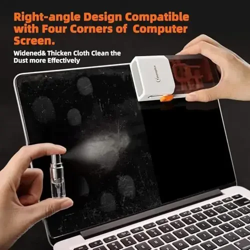 Tassmpitor Laptop Screen Keyboard Cleaner Kit, All in 1 Electronics Cleaning Tool for MacBook iPad iPhone Pro Cell Phone, Brush Tool for Tablet, Computer, PC Monitor,TV Camera Lens with Patent, Brown - 2