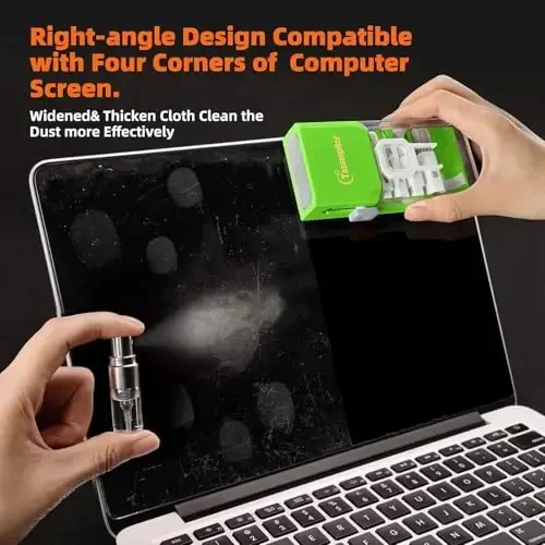 Tassmpitor Laptop Screen Keyboard Cleaner Kit, All in 1 Electronics Cleaning Tool for MacBook iPad iPhone Pro Cell Phone, Brush Tool for Tablet, Computer, PC Monitor,TV Camera Lens with Patent, Green - 2