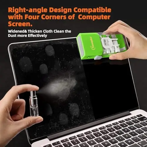 Tassmpitor Laptop Screen Keyboard Cleaner Kit, All in 1 Electronics Cleaning Tool for MacBook iPad iPhone Pro Cell Phone, Brush Tool for Tablet, Computer, PC Monitor,TV Camera Lens with Patent, Green - TASSMPITOR (1)