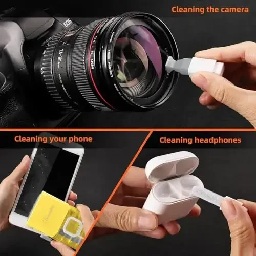 Tassmpitor Laptop Screen Keyboard Cleaner Kit, All in 1 Electronics Cleaning Tool for MacBook iPad iPhone Pro Cell Phone, Brush Tool for Tablet, Computer, PC Monitor,TV Camera Lens with Patent, Yellow - 3